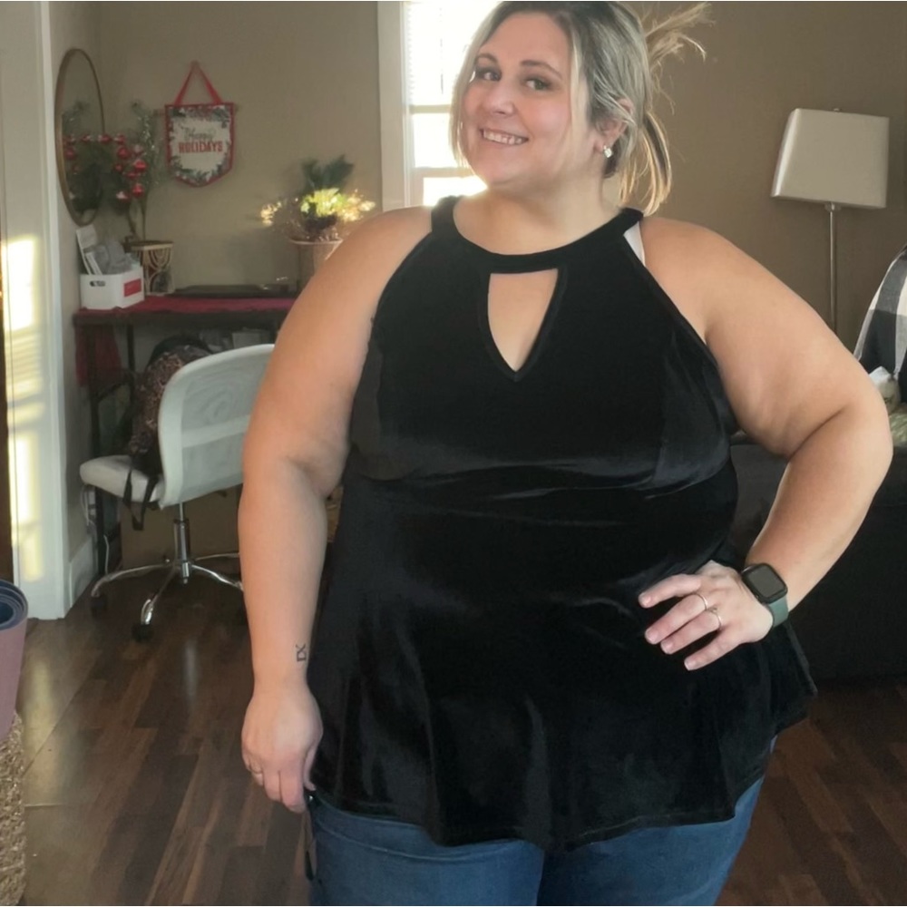 Torrid peplum velvet top